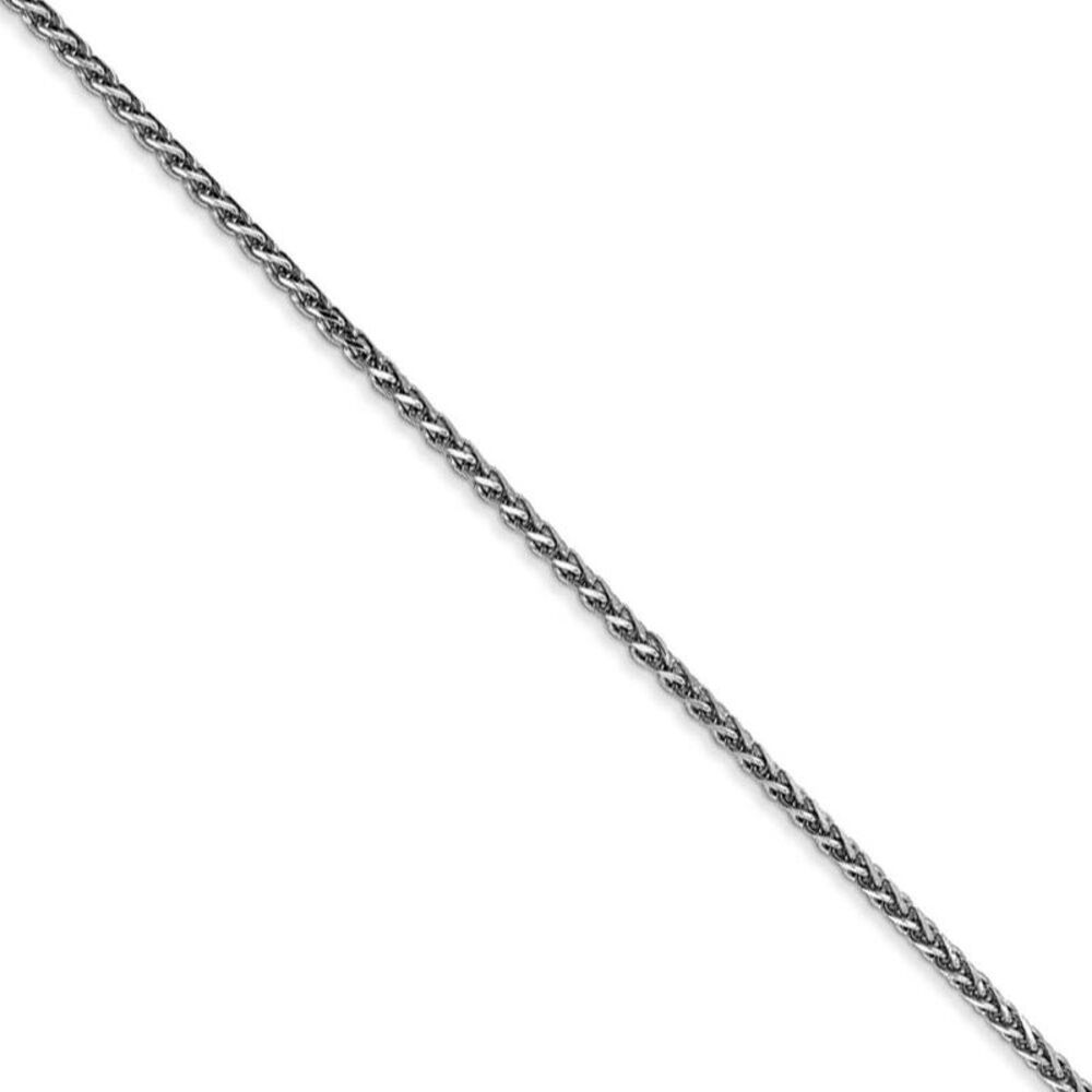 Childrens 1.4mm 14k White Gold D/C Solid Spiga Chain Necklace, 14 Inch